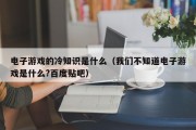 电子游戏的冷知识是什么（我们不知道电子游戏是什么?百度贴吧）
